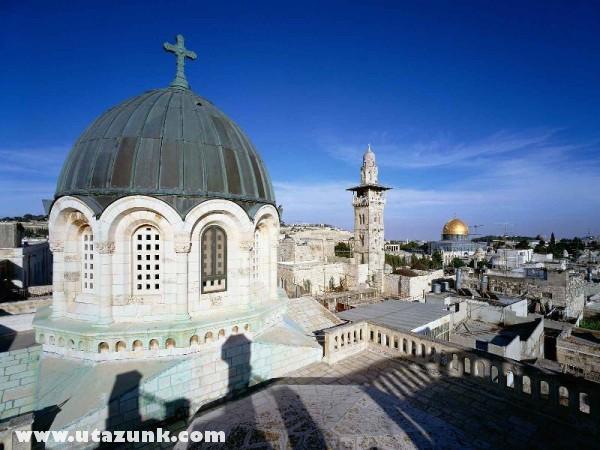 Rooftop View of Old City, Jeruzsálem
