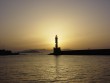 Krétai világítótorony naplementében